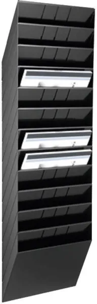 Schubladensystem mit 12 Fächern schwarz A4 quer FLEXIBOXX