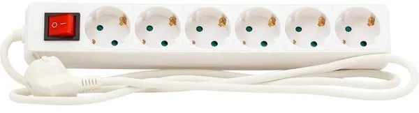 Verlängerungskabel mit Schalter 6 Steckdosen mit Erdung 1,5m 3G1